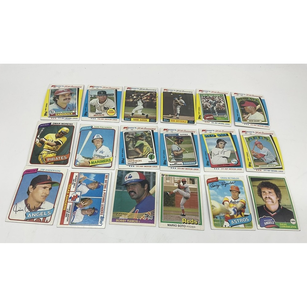 Topps Baseball Card Lot‎ 16x 1982 Kmart MVP Hank Aaron Reggie Jackson Bench